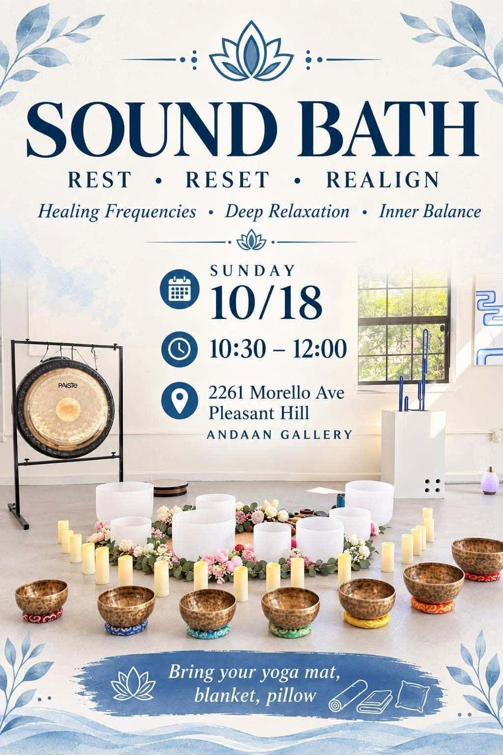 Andaan Gallery Sound Bath — Sunday, October 18, 10:30 AM to noon