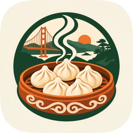 Illustrated dumpling logo for Khulan Catering